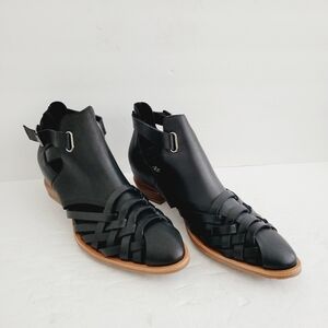 NEW Antelope Leena Huarache Black Ankle Boots Size 7- 7.5